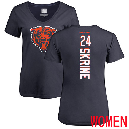 Chicago Bears Navy Blue Women Buster Skrine Backer NFL Football #24 T Shirt